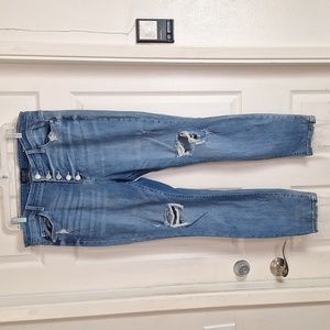 Judy Blue High Rise Button Fly Light Wash Distressed Boyfriend Fit 15 Women 32